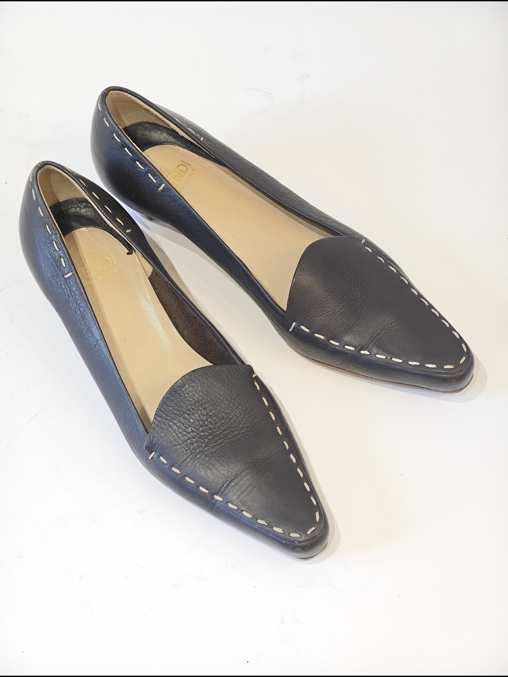 Fendi brown Selleria leather  pumps - Picture 8 of 10